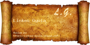 Linkes Gyula névjegykártya
